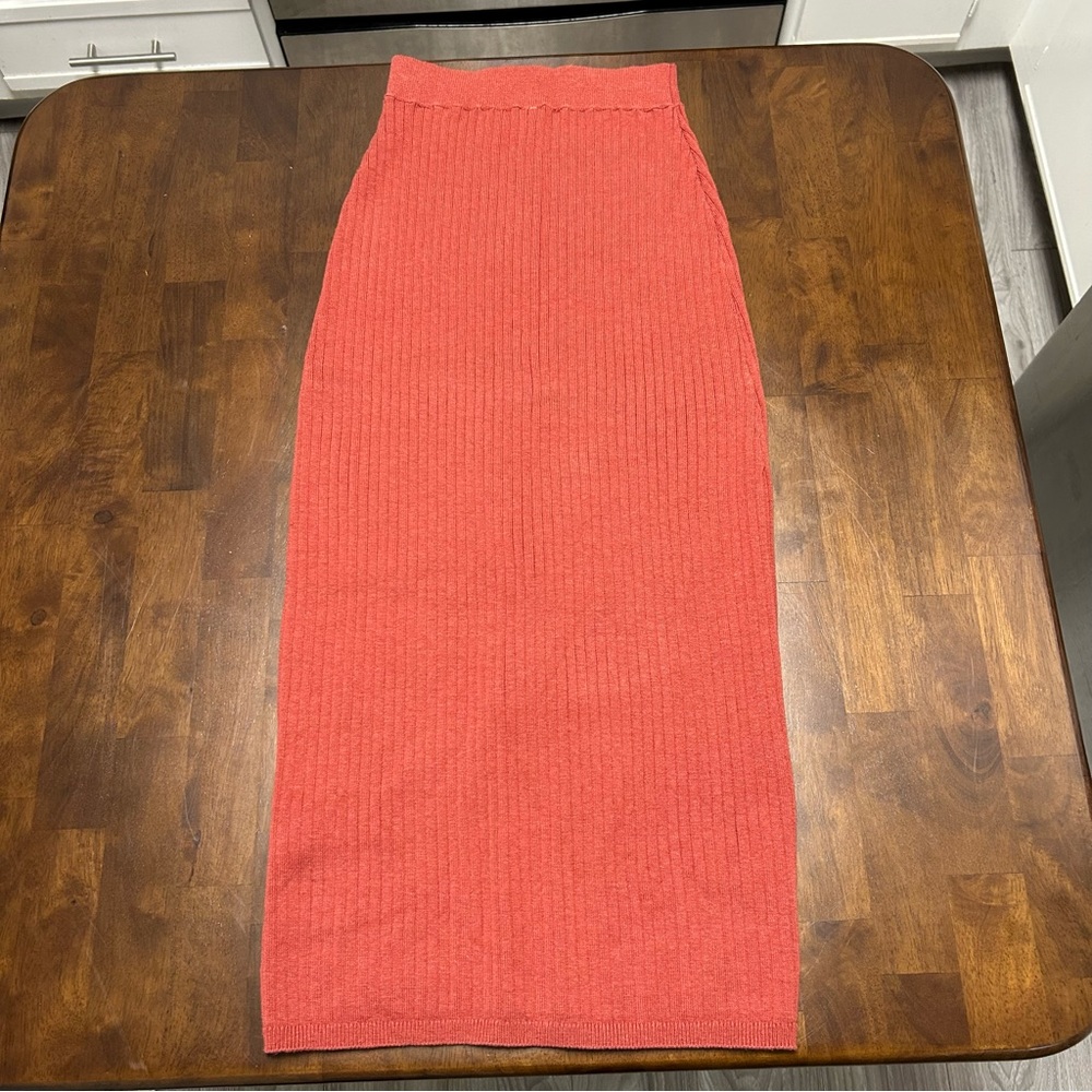 Free People Skyline Midi Skirt in Burnt Orange Size XS - Picture 3 of 12